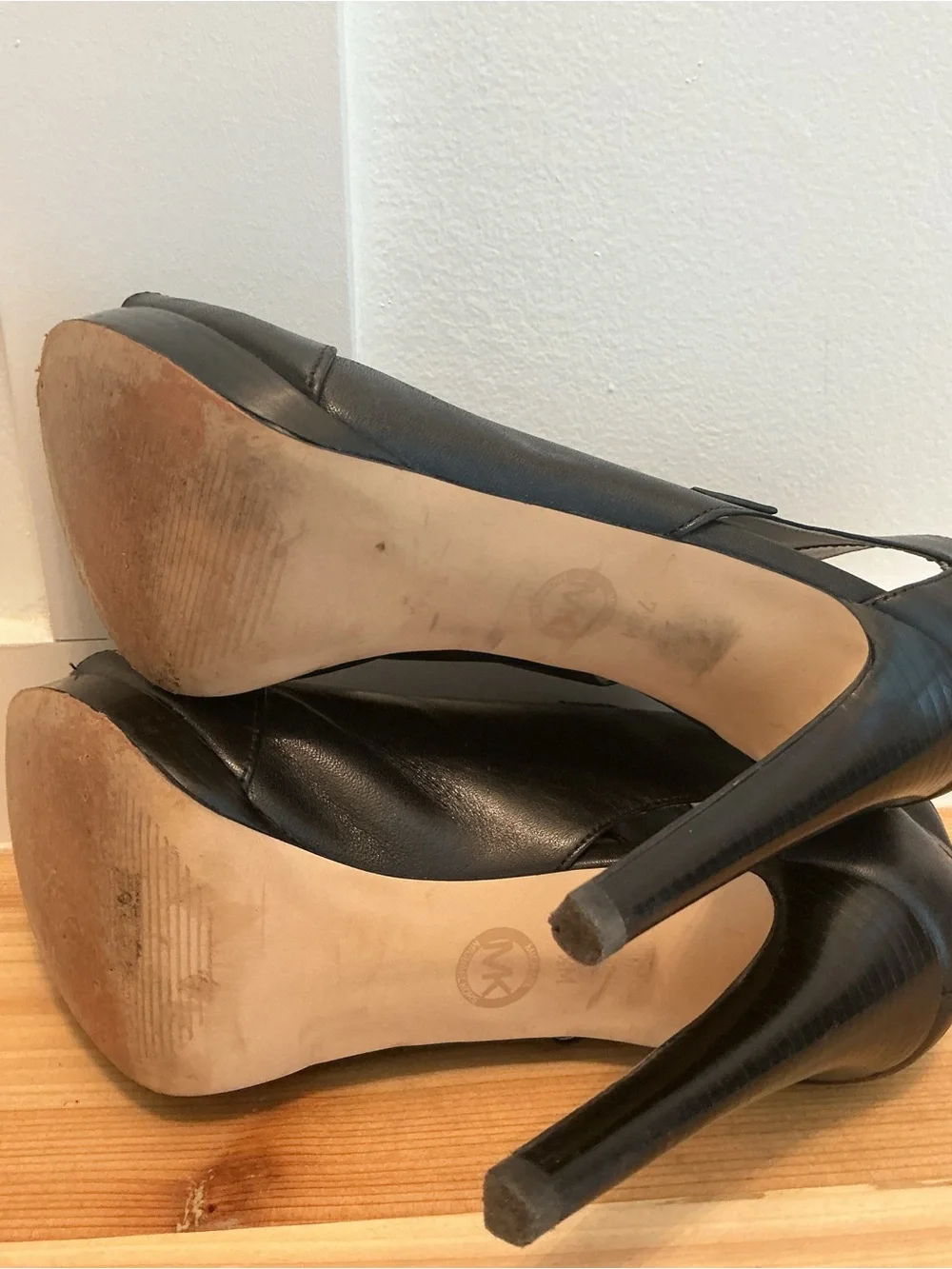 Michael Kors Black Peep-Toe Stiletto Booties